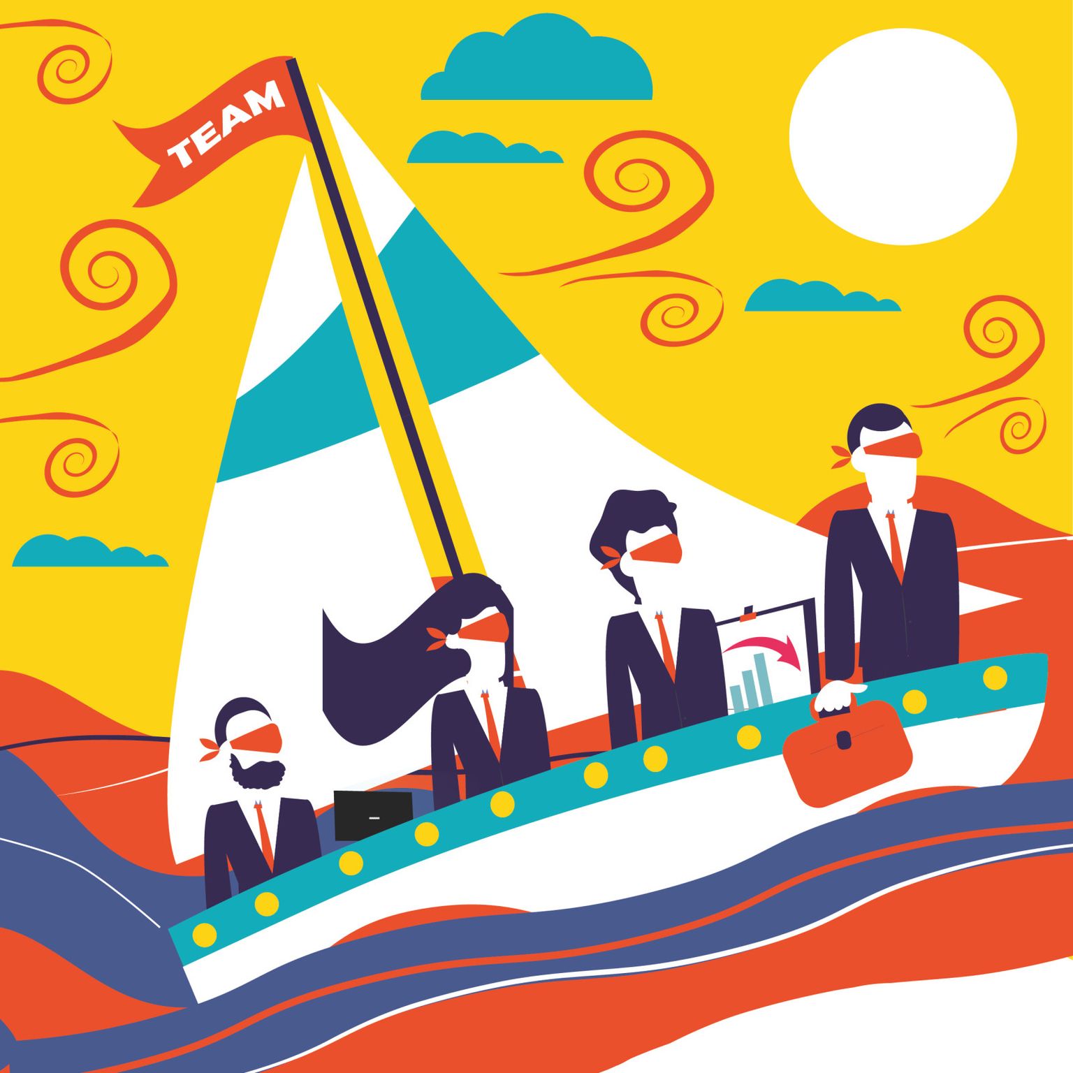 Tracciamento dati web e app: senza è come navigare a occhi bendati. Un'illustrazione di Armando Borrelli per HRM group.